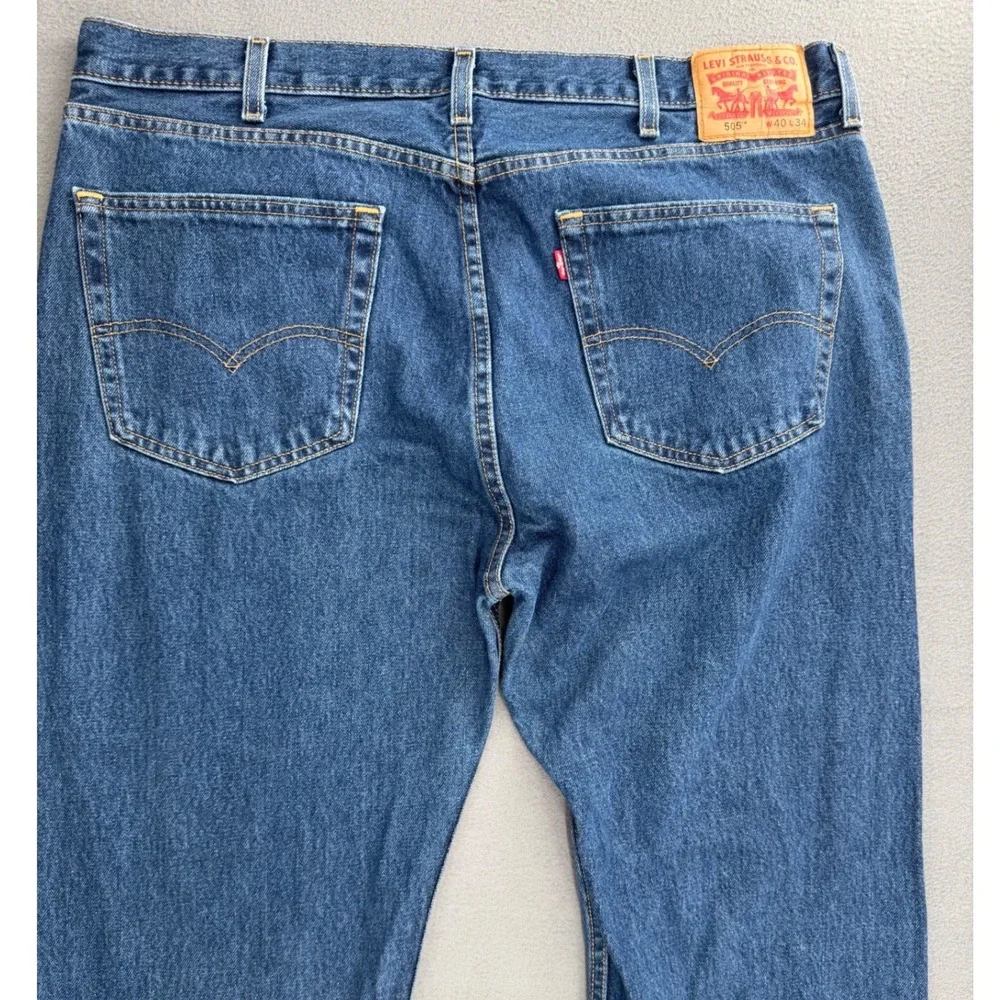 Levi's 505 Regular Fit Jeans 36x30 Straight Leg Denim Denim Classic Workwear